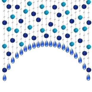 水晶珠帘隔断客厅玄关门帘藤球珠帘屏风过道免打孔装饰帘挂线帘子