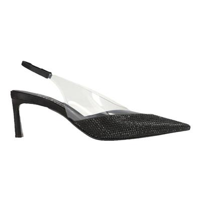 Sergio Rossi/SR女鞋EVANGELIE系列钻饰尖头细跟露跟凉鞋高跟鞋