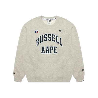 Aape联名RUSSELL徽章薄绒卫衣