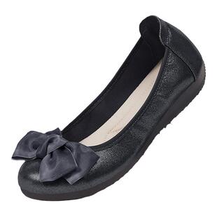 老北京布鞋女新款2026夏季浅口软底蛋卷鞋时尚平底软面舒适豆豆鞋