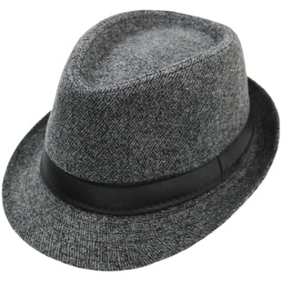 小礼帽男款冬季英伦绅士帽男女青年舞台牛仔帽出游休闲条纹爵士帽