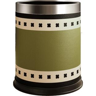 法式高颜值垃圾桶圆形无盖家用客厅卧室房间厨房卫生间大号大容量