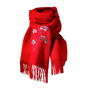 羊毛围巾羊绒女款2025新款送妈妈中老年人奶奶长辈生日的母亲礼物