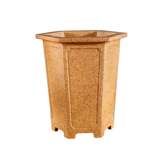 新款宽口奎面飘口精细刻绘原矿段泥柴烧名家唯珍高六方紫砂兰花盆