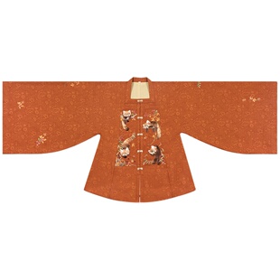 瞳莞设计熊果果春秋款刺绣小熊猫补服领圆领对襟短袄明制汉服女