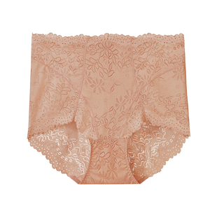 宜可露高腰内裤女士纯棉抗菌收腹无痕性感高级感蕾丝薄款舒适短裤