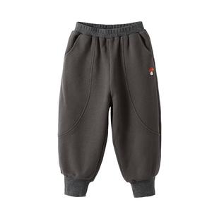 贝肽斯男童女童裤子2025秋冬婴幼儿童装纯棉a类加绒薄绒保暖卫裤