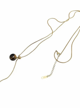 小众高级感抽拉虎眼石长款毛衣链