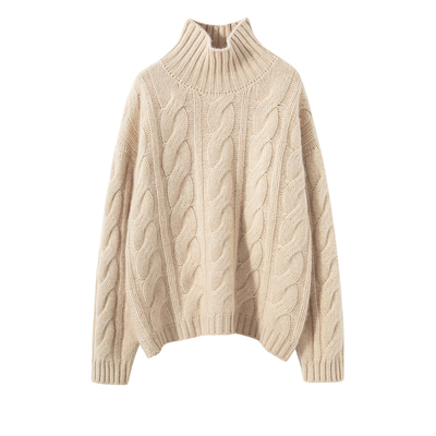 100%纯山羊绒衫女高领加厚毛衣