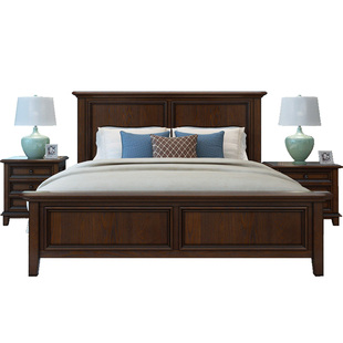 森趣美式实木床白蜡木全实木1.8米单人双人床卧室主卧床工厂直销