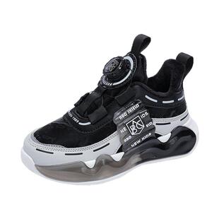 ABC SHIELD男童二棉鞋秋冬季皮面防水儿童运动鞋加绒保暖男孩鞋子