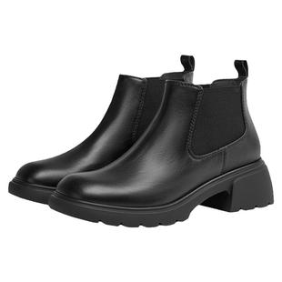 KISSCAT接吻猫新款舒适踝靴通勤真皮烟筒短靴切尔西靴女