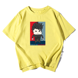 剪刀手爱德华约翰尼德普电影周边直喷短袖t恤衫男女半袖纯棉衣服