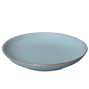 青瓷哥窑冰裂圆形盘子菜盘冷盘陶瓷餐馆酒店家用深盘耐高温碟子