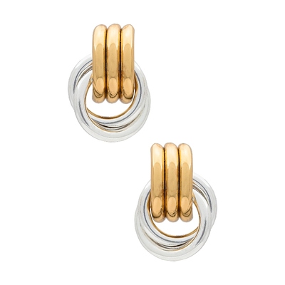 Heaven Mayhem 耳饰设计感金银拼接圈圈耳钉REVOLVE