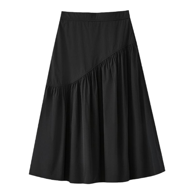 Marc O'Polo/MOP 夏季新款时尚黑色不规则分割线长款气质半身裙女