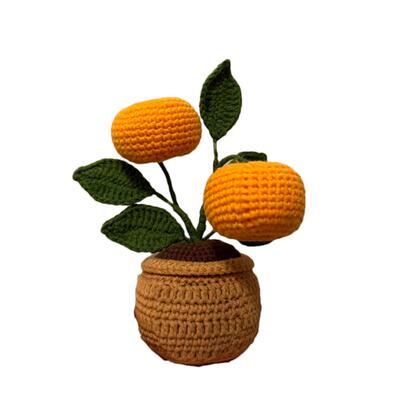 回放手工编织橘子盆栽材料包