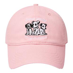 百搭斑点狗时尚大头围出游鸭舌帽子春秋潮牌情侣遮阳棒球帽女小狗