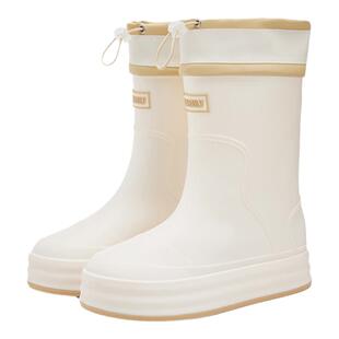 雨鞋女款2025新款大童成人时尚加绒防水雨靴户外水靴防滑水鞋胶鞋