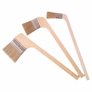 弯头刷侧弯柄油漆刷 纯猪毛弯把毛刷 船用刷长柄毛刷子清洁扫灰刷