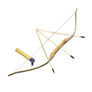 原木色竹子仿古弓箭表演道具儿童玩具弓射击古装扮演拍照后裔箭支