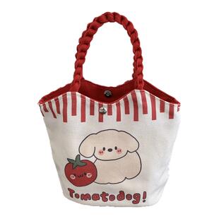 结婚订婚帆布包小号水桶包饭盒帆布袋可爱伴手礼包宝宝满月礼品包