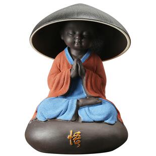 陶瓷创意小和尚茶滤茶漏茶叶过滤网家用功夫茶具配件茶隔茶道摆件