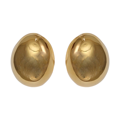 DSTYLE欧美风光面金属椭圆耳环女