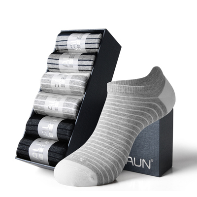 袜子男防臭吸汗透气抗菌条纹短袜