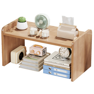 办公桌台面收纳置物架双层书桌收纳架子桌面小书架工位简易储物柜