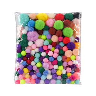 彩虹色毛球高弹3CM大号毛绒球儿童diy手工创意饰品材料装饰配件E1