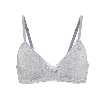 维密棉质蕾丝饰边3/4罩杯文胸