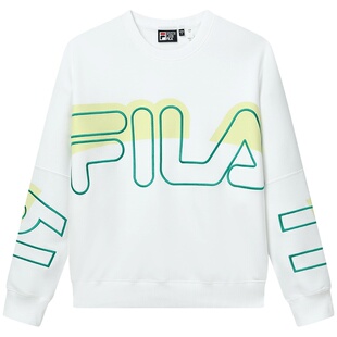 FILA 斐乐官方女子宽松圆领卫衣2024年秋季运动针织套头衫女上衣