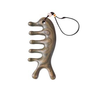 绿檀木海豚头皮按摩梳五指梳子女头部经络梳七爪疏通神器养发梳