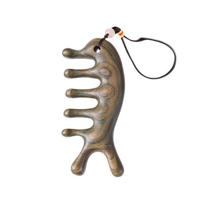 正宗绿檀木海豚梳五齿梳经络梳