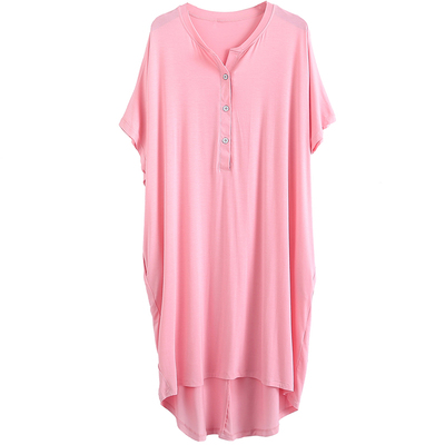 莫代尔短袖睡裙大码女胖mm家居服