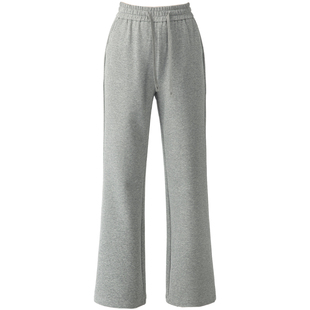 灰色微喇裤女2025秋冬新款直筒女裤休闲运动裤卫裤加绒裤子喇叭裤