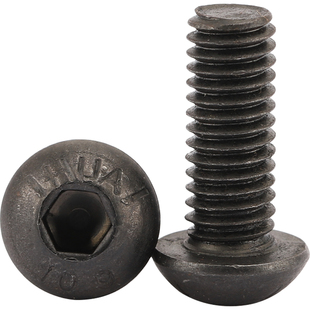 英美制UNC/UNF10.9级高强度圆头内六角螺丝钉美标盘头蘑菇头螺栓