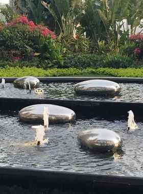 商场不锈钢艺术创意石头坐凳抽象雕塑广场小区金属鹅卵石座椅雕塑