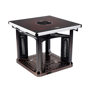 火焰山家用电暖桌四面取暖茶几正方形烤火桌子客厅电烤炉有升降款