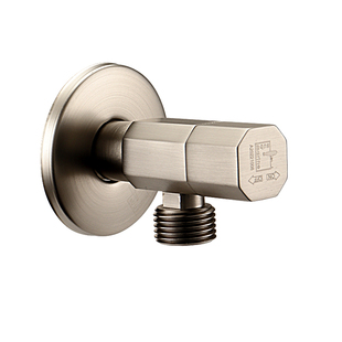 潜水艇奶油风三角阀全铜拉丝冷热水马桶开关热水器八字阀门水龙头