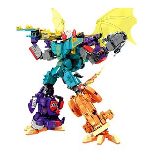 国产积木妖兽飞天巨蟒九尾妖狐地狱三头犬儿童益智拼装玩具剑男孩