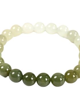 天然正品和田玉渐变单圈手串