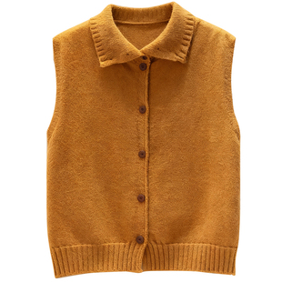 初影 毛衣马夹女2026春装新款翻领针织马甲女百搭叠穿背心坎肩