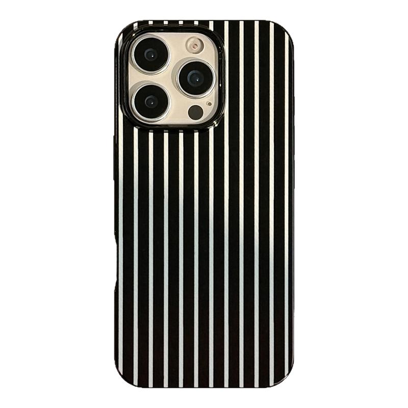 个性创意竖条纹适用苹果15promax手机壳iphone16promax亮黑色14plus硅胶13防摔12软11高级感小众XS少女17pro