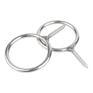 固万基304不锈钢焊接圆环自攻螺丝带环羊眼圈加长吊钩螺杆活节