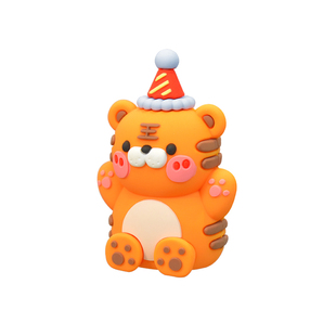 可爱生日帽动物冰箱贴磁贴3d立体磁吸装饰可爱狮子老虎磁力贴磁铁