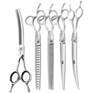 台湾玄鸟专业左手宠物美容师剪刀直剪弯牙剪鱼骨蓬蓬剪左手专用剪