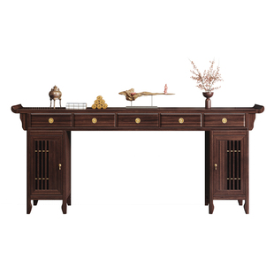 新中式实木中堂六件套香火桌家用供桌条案农村案台条桌八仙桌神台