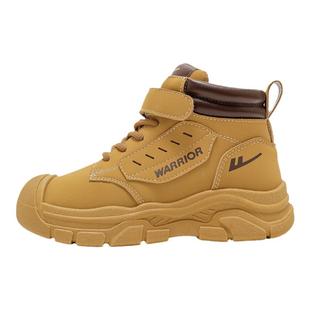 回力童鞋男童皮靴2025冬季新款女孩英伦风软底加绒防滑儿童马丁靴